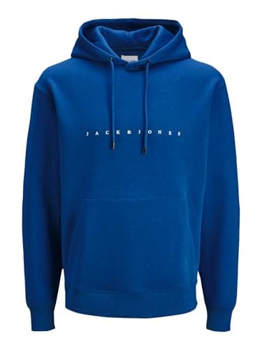JACK & JONES Herren JJESTAR JJ Sweat Hood Kapuzenpullover, Classic Blue, XL Bio Öko