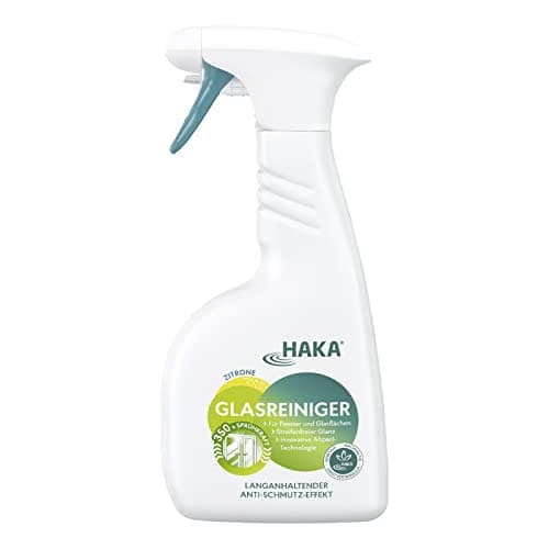 HAKA Glasreiniger Spray, 500 ml, Universal Glas & Flächen Reinigungsmittel, streifenfreier Glanz, gegen Fingerabdrücke, ohne Silikone & Mikroplastik, vegan, umweltfreundlich - Öko - Vegan