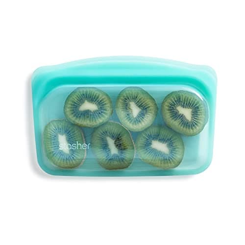 Stasher Bag Premium Silikonbeutel wiederverwendbar für Lebensmittel, Aqua, Dauerhaft, Backofen, spülmaschinen & gefriersicher, Umweltfreundlich, Lunch-Tasche, Leckagefrei, 355ml Öko