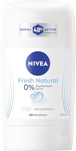 NIVEA Fresh Natural Deo Stick, Deodorant mit INFINIFRESH Formel für 48h Schutz, pflegendes Deospray ohne Aluminium und Ethylalkohol (50 ml)