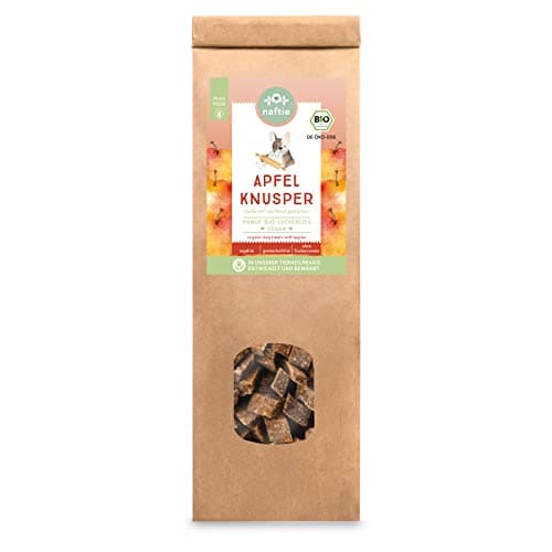 naftie Bio Leckerlies Apfel Knusper Hundekekse - nur für artige Hunde - Hundeleckerli vegan mit Dinkelvollkornmehl - handgebacken, ohne Zucker - 150g Bio Öko Vegan