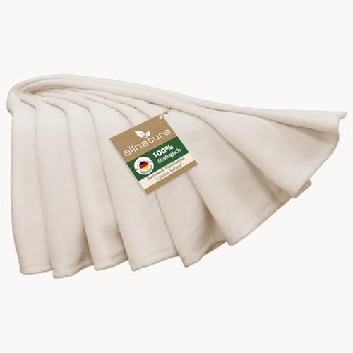 allnatura Flauschige Baumwoll Plüschdecke Cotona-Natura 140x200 cm Made in Germany Crème-Ton - große GOTS-zertifizierte Sofadecke 100% Bio Baumwolle - waschmaschinenfeste Wohndecke Couchdecke Bio Öko