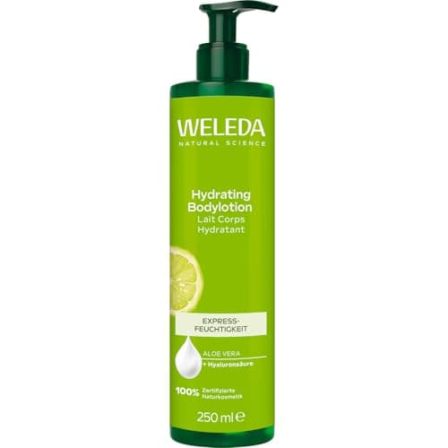 WELEDA Bio Hydrating Bodylotion - Naturkosmetik Citrus Körperpflege Lotion mit Aloe Vera Gel & Kokosöl spendet der Haut Feuchtigkeit. Natürliche Körperlotion zur Pflege aller Hauttypen (vegan, 250ml) Bio Vegan