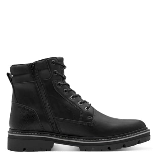 s.Oliver Herren Stiefel zum Schnüren Wasserabweisend Vegan, Schwarz (Black), 44 EU Öko Vegan