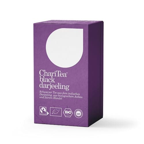 ChariTea Black Darjeeling in Beutel - 20 Teebeutel je Packung - Bio Schwarztee - Fair Trade, Vegan Bio Vegan