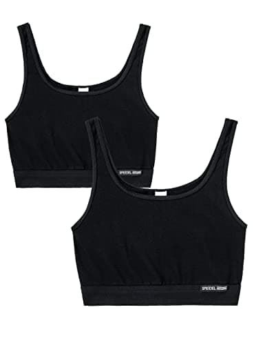 Speidel Trägerbustier, Bio Cotton, Sport Edition 1602 2er Packung schwarz 38 Bio