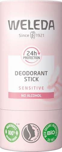 WELEDA Bio 24h Deo Stick Sensitiv – Naturkosmetik Deodorant mit zartem Amyris & Mimose Duft. Natürlicher Deostick schützt 24h zuverlässig vor Körpergeruch ohne Aluminiumsalze (vegan, 50g) Bio Vegan