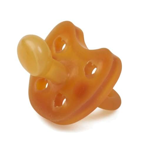 GRÜNSPECHT Bio-Schnuller aus Naturkautschuk, BPA frei, ohne Farbstoffe, kiefergerechtes Saugteil, weiches Schild, Größe 3: 18 Monate+ (674-V1), braun Bio Öko