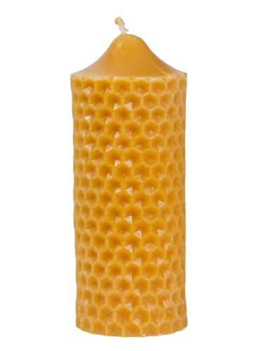 BeesWax World Handgefertigte Bienenwachs Kerze – Naturwachs Kerze mit Baumwolldocht – 100% Bienenwachs – dekorativ & nachhaltig (Bienenwalze – Höhe: ~145 mm, Ø: ~55 mm) Öko
