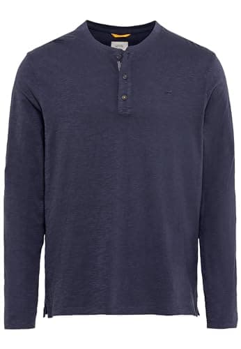 camel active Herren Henleyshirt aus nachhaltigem Organic Cotton Dunkelblau, menswear-3XL Bio Öko