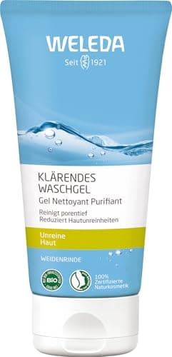 WELEDA Bio Klärendes Waschgel - porentiefe Naturkosmetik Anti Pickel Gesichtsreinigung für unreine Haut. Gesichtspflege bekämpft Pickel / Mitesser & reduziert überschüssigen Talg (vegan, 100ml) Bio Vegan