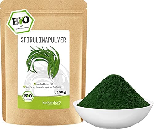 Spirulina Pulver BIO 1000 g (1 kg) I 100% natürlich und rein - aus kontrolliert biologischem Anbau I ohne Zusatzstoffe I von bioKontor Bio Öko Vegan