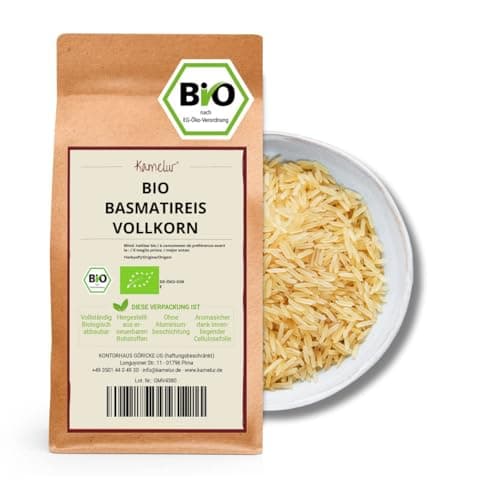 Kamelur Bio Basmati Reis Vollkorn (5kg) – aromatischer Basmatireis BIO ohne Zusätze – Naturreis Duftreis Bio