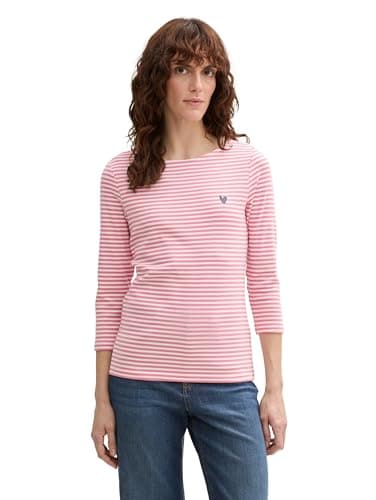 TOM TAILOR Basic T-Shirt aus Bio-Baumwolle, Multicolor Navy dot Structure, S Bio