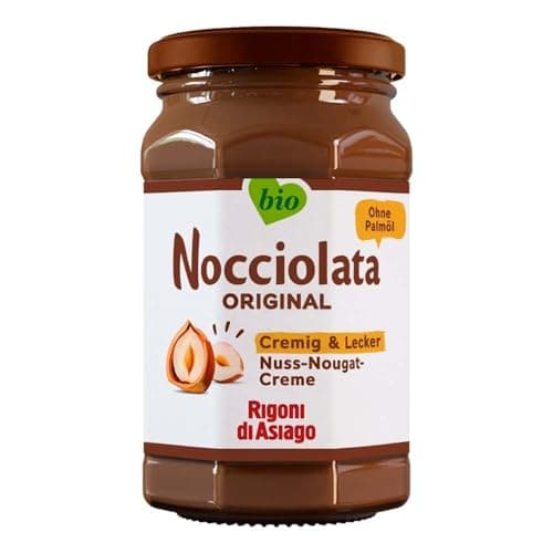 Rigoni di Asiago - Nocciolata - 1x 250g, Nuss Nougat Creme, Haselnusscreme ohne Palmöl, Nuss Nougat Creme ohne Palmöl, Leckerer Brotaufstrich - Bio - Öko