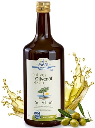 MANI Bio Olivenöl Nativ Extra 1L – Kaltextrahiertes Premium Olivenöl aus Griechenland (Kreta) – 100% naturbelassen – Extra Virgin Olive Oil, vegan & nachhaltig, reich an Polyphenolen Bio Öko Vegan