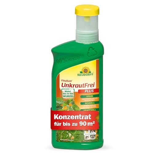 Neudorff Finalsan UnkrautFrei Plus – Kraftvoller, schnell wirkender Unkrautvernichter, der bis in die Wurzel wirkt. Konzentrat für 90 m², 500 ml Bio Öko