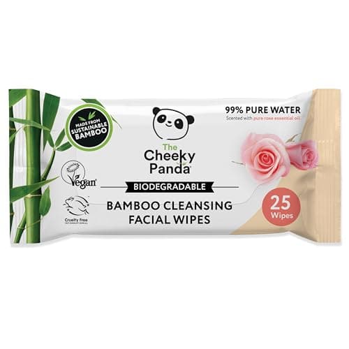 The Cheeky Panda Abschminktücher aus Bambus | Mit Rosenduft | 25 Reinigungstücher fürs Gesicht | Biologisch Abbaubar | Super Sanft & Nachhaltig | Feuchttücher zur Make-up Entfernung Bio Öko Vegan
