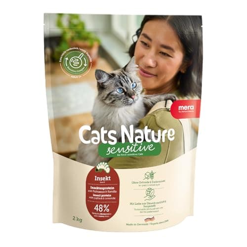 MERA Cats Nature Sensitive Insekt Katzenfutter Trocken 2kg | Mono-Protein, getreidefrei & zuckerfrei | Katzen Trockenfutter hoher Fleischanteil & leicht verdaulich - Bio - Öko