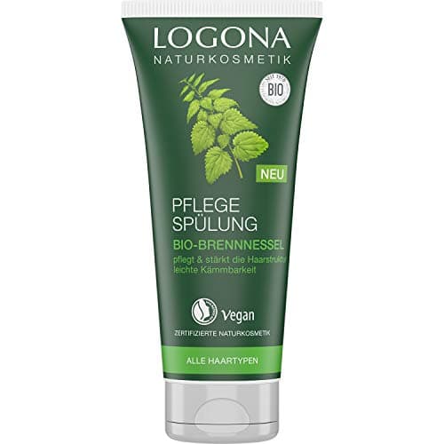 LOGONA Naturkosmetik Pflege Spülung Bio-Brennnessel, Natürlicher Conditioner für jedes Haar, Intensive Pflege für weiche Haare, Verbesserte Kämmbarkeit, Vegan & silikonfrei, 200ml Bio Öko Vegan