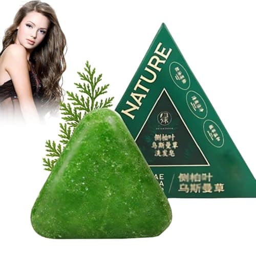 Nature Triangle Shampoo Bar, Nature Seven Green Shampoo, pflanzliches festes Shampoobar, Sanfte Reinigung und Nährende Pflege für Frauen Und Männer, Stärkt Glatt Haar (1PC) Bio Öko Vegan