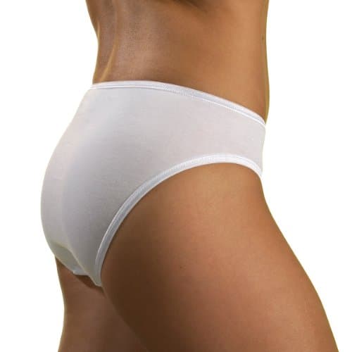 HERMKO 1031 5er Pack Damen Midi-Slip aus 100% Bio-Baumwolle, Farbe:weiß, Größe:44/46 (L) Bio Öko