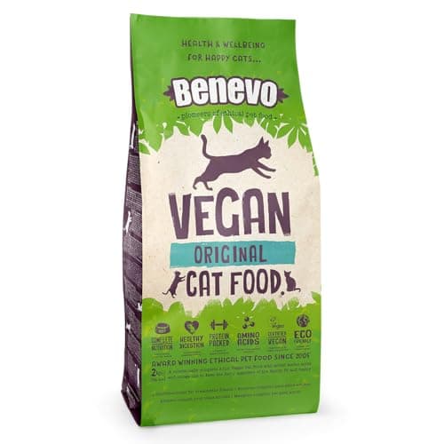 Benevo Katzenfutter vegan trocken (2kg), Pflanzliches Trockenfutter für Katzen mit essentiellen Nährstoffen und Vitaminen A, B, D, E und K, Genehmigt von PETA und der Vegan Society UK Bio Vegan