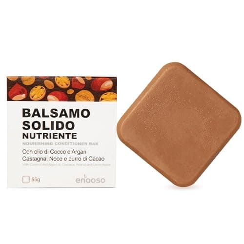 Fester Conditioner für lockiges und krauses Haar | Ohne Sulfate, Silikone, Parabene | Anti-Frizz und nährend mit Argan und Kokosöl, Kastanie und Walnuss | 100% handgefertigt, natürlich, vegan Bio Öko Vegan