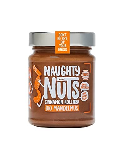 NAUGHTY NUTS Bio Mandelmus Cinnamon Roll | Mit Mandeln & Zimt | 100% Natürlich & Vegan | Ohne Palmöl & Zucker | Ideal Als Topping Für Müsli | 250g - Bio - Vegan