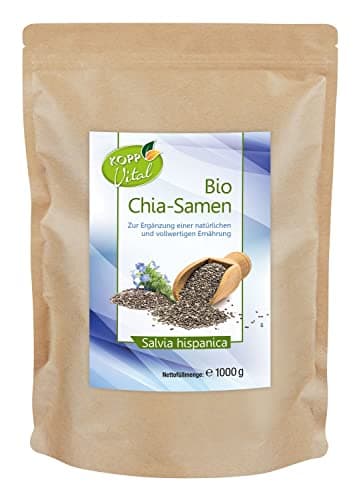 KOPP Vital® Bio Chia-Samen 1 kg - Bio-Qualität - ohne Gentechnik – Zusatzstofffrei - Premium Chia-Samen Bio