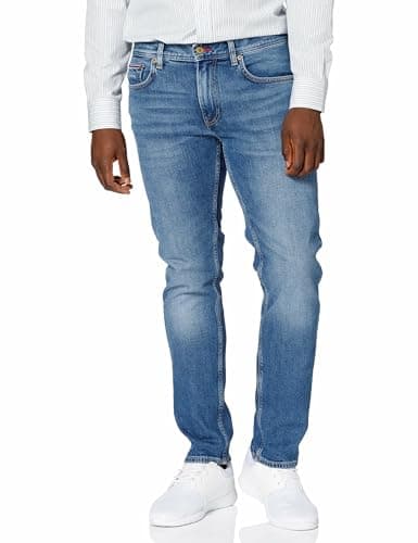 Tommy Hilfiger Herren Jeans Hose Core Straight Denton mit Stretch, Blau (Boston Indigo), 34W/32L Öko