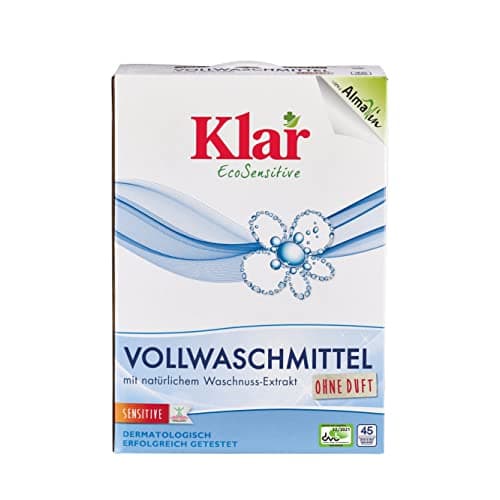 Klar eco Sensitive Vollwaschmittel 2,475kg, ohne Duft, 45 Waschladungen, für Allergiker, vegan Bio Öko Vegan