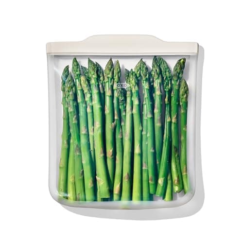 OXO Good Grips wiederverwendbarer Silikonbeutel – Halbgallonen-Beutel (1,8 l) – Hafer Öko