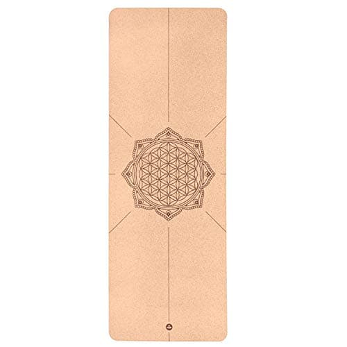 bodhi Yogamatte Kork | 4 mm | 100% Nachhaltig & Ökologisch | Hohe Rutschfestigkeit | Yoga Matte aus Kork & Naturkautschuk | Ideal für Hot Yoga | 185 x 66 x 0,4 cm | Blume des Lebens Bio Öko