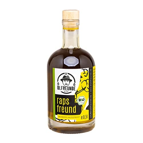 DIE ÖLFREUNDE "Bio Rapsfreund" kaltgepresstes Bio Rapsöl 0,5l | hochwertig kaltgepresstes Öl | reines Rapsöl | nachhaltiges Speiseöl mit Omega 3 und Omega 6 Fettsäuren Bio Öko