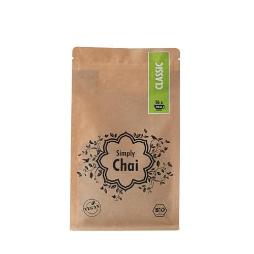 Simply Chai | Classic Bio Vegan Lactosefrei Fairtrade | 250g Packung Chai Pulver für leckere Chai-Tees Latte - Bio - Öko - Vegan
