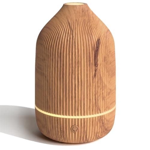 SALUBRITO Aroma Diffuser, 100ml Holzkorn Diffusor für ätherische Öle, Ultraschall Aromatherapie Diffuser, Kleiner Diffuser für Zuhause Büro Yoga, Geschenk für Frauen