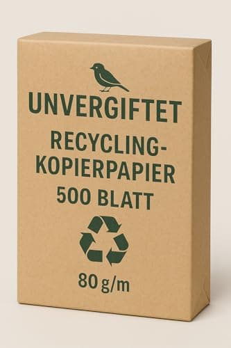Unvergiftet Recycling-Kopierpapier, 500 Blatt, 80g/m², Naturbraun, Umweltfreundliches Druckerpapier Öko