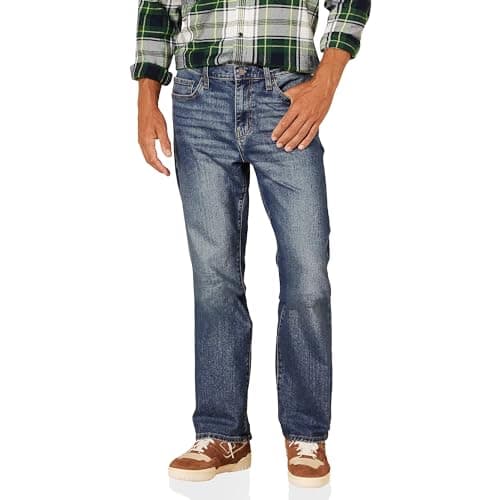 Amazon Essentials Herren Jeans mit gerader Passform und hohem Stretchanteil - Auslauffarben, Mittlere Waschung, 33W / 32L
