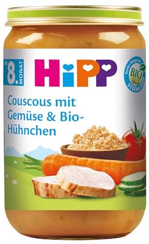 HiPP Couscous mit Gemüse und Bio-Hühnchen, 6er Pack (6 x 220 g) Bio