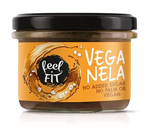 Feel FIT VEGANELA Salted Caramel, gesalzener Karamellaufstrich, ohne Zuckerzusatz, ohne Palmöl & vegan 200 g, Mittel Vegan
