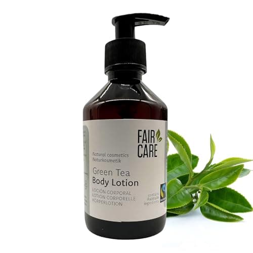 FAIR CARE Body Lotion mit Grüntee 240ml mit Pumpspender - Fairtrade Körperpflege feuchtigkeitsspendend für alle Hauttypen - Öko