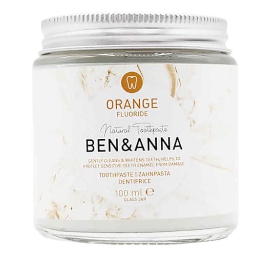 BEN & ANNA ORANGE MIT FLUORID | Zahnpasta im Glas | Natural Care Bio Toothpaste Orange, 100g | nachhaltige Naturkosmetik | vegan Bio Öko Vegan