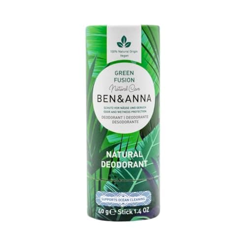 BEN & ANNA GREEN FUSION - Natürliches Deo-Stick für Herren und Damen | Vegan & Naturkosmetik | Nachhaltig in Papertube | Gegen starkes Schwitzen | Aluminiumfrei (40 g (1er Pack), Grüner Tee, Zitrus) Öko Vegan