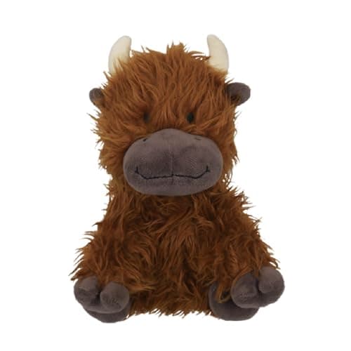 Rosewood Plüschkuh mit Seilkern – Robustes Hundespielzeug mit verstecktem Quietschie – weiches, langlebiges Spielzeug zum Kauen, Ziehen & Apportieren