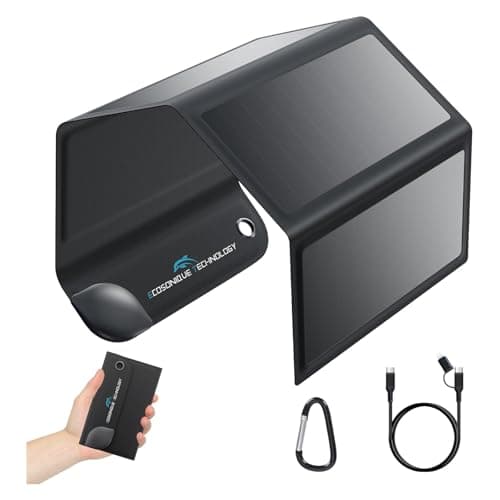 Ecosonique 8W Solar Ladegerät für Handy mit USB-C 5V Ausgang, IPX4 Wasserdicht & Faltbares Solarpanel für iPhone, Samsung, Xiaomi & mehr, Tragbar Solarladegerät für Camping, Wandern, Outdoor Öko