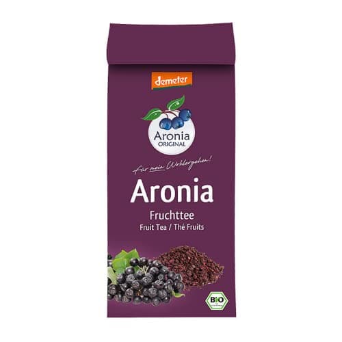 Aronia ORIGINAL Bio Aronia Tee demeter lose | 150 g Aroniatee aus 100% Aroniabeeren (Trester) | Veganer Früchtetee aus gepressten, getrockneten Beeren ohne Zusatz von Aromen Bio Öko Vegan