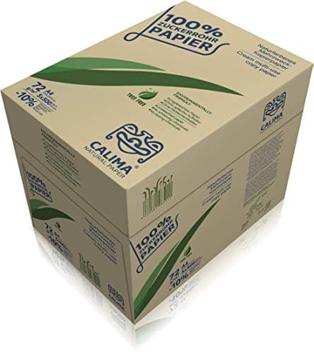 CALIMA® NATURAL PAPER Kopierpapier, Druckerpapier, TreeFree, ungebleicht, Upcycling aus 100% Zuckerrohr, nachhaltig, DIN A4 72g/m², naturfarben, (2500 Blatt = 5 Pakete à 500 Blatt), Recycling Bio Öko