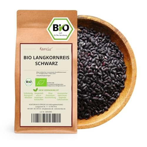 Kamelur Bio Langkornreis schwarz (1kg), schwarzer Vollkornreis Langkornreis BIO ohne Zusätze Bio