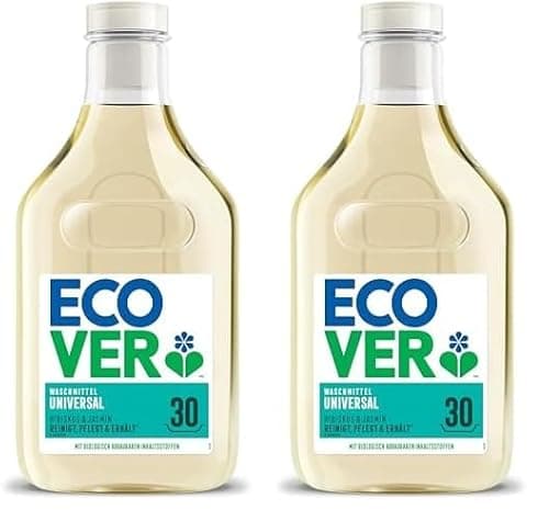 ECOVER Waschmittel Color, Apfelblüte und Freesie, Hibiskus und Jasmin, 1,5 L (30 Waschladungen) (2er Pack) - Bio - Öko - Recycling